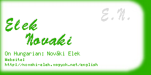 elek novaki business card